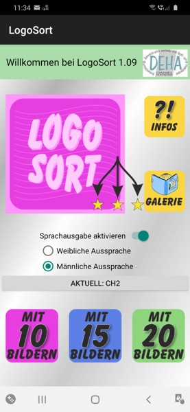 LogoSort Startbildschirm